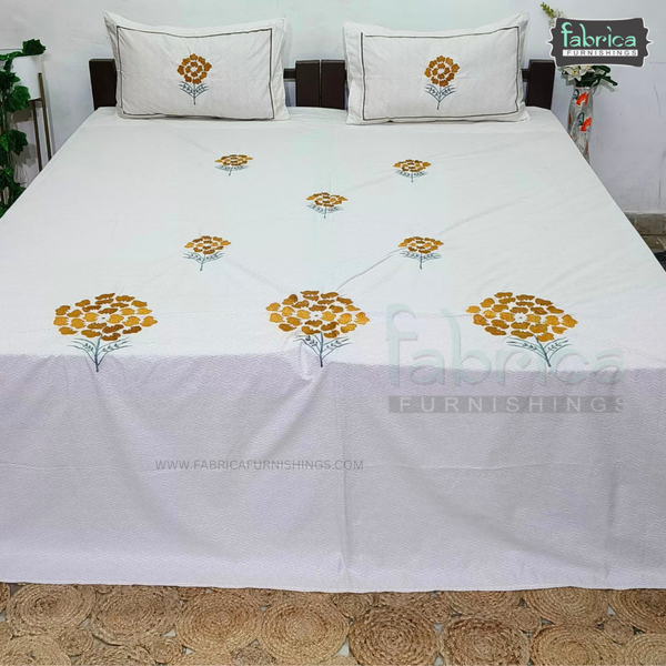 Fabby Home Designer Embroider king Size Bed Sheets