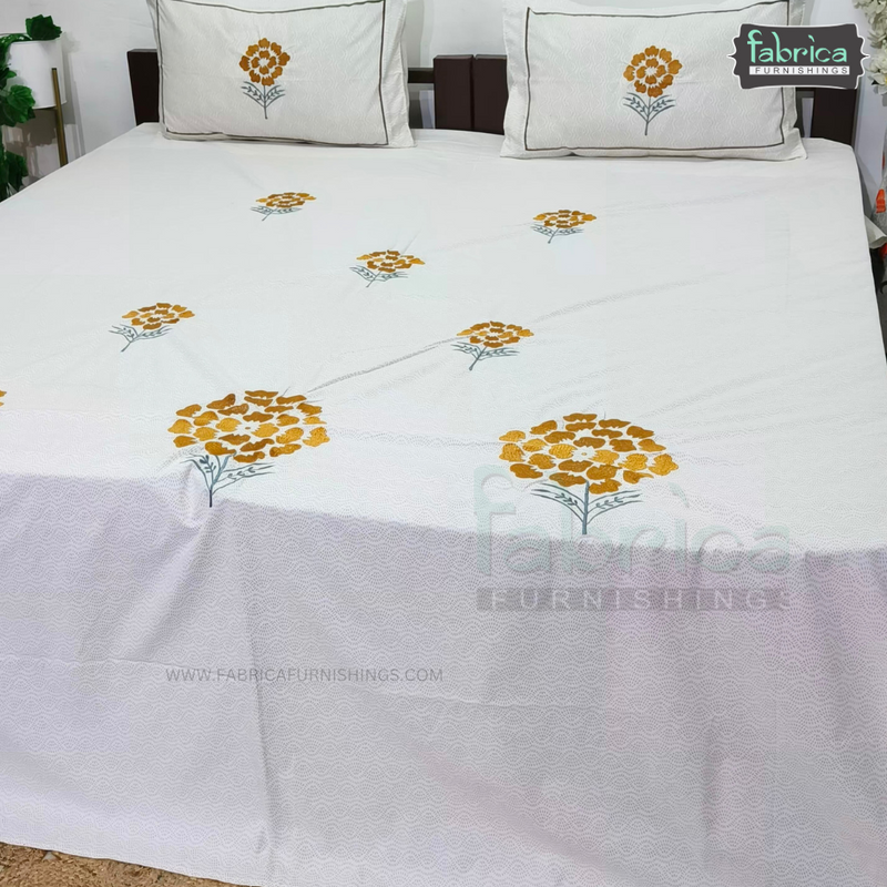 Fabby Home Designer Embroider king Size Bed Sheets