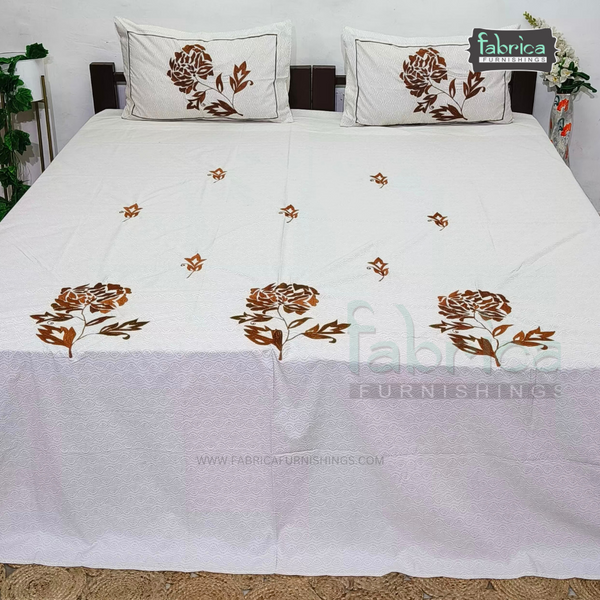 Fabby Home Designer Embroider king Size Bed Sheets