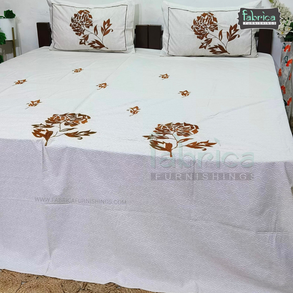 Fabby Home Designer Embroider king Size Bed Sheets