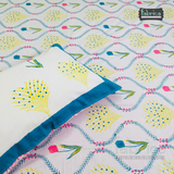 Percale Cotton Hand block Printed Super King-size Bedsheet