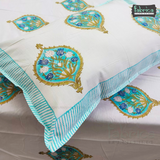 Percale Cotton Hand block Printed Super King-size Bedsheet