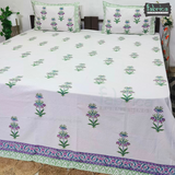 Rangoli Pure Cotton Handblock Super Kingsize Bedsheet