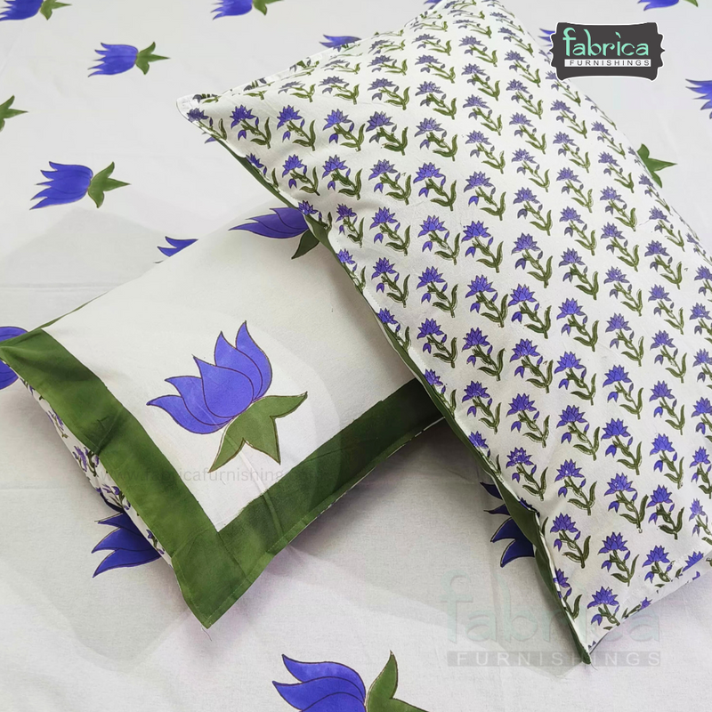 Rangoli Pure Cotton Handblock Super Kingsize Bedsheet