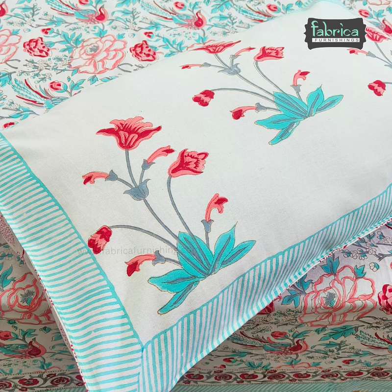 Rangoli Pure Cotton Handblock Super Kingsize Bedsheet