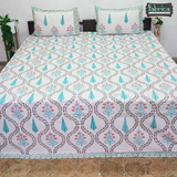 Rangoli Pure Cotton Handblock Super Kingsize Bedsheet