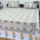 Sanskriti Pure Cotton Double Bed Printed Bedsheet Set