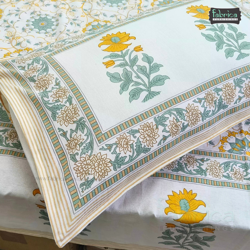 Sanskriti Pure Cotton Double Bed Printed Bedsheet Set