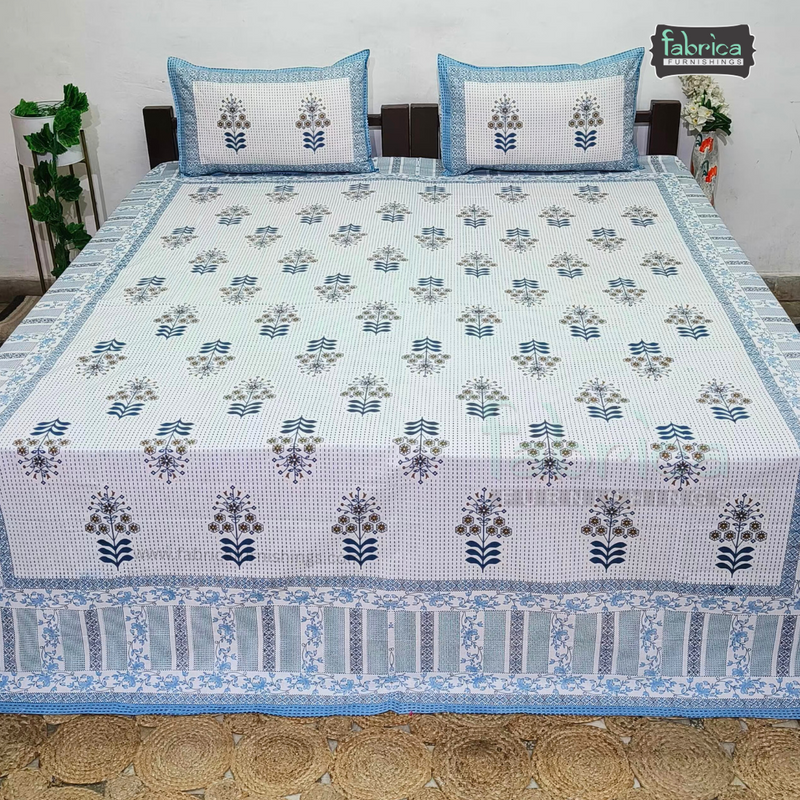 Sanskriti Pure Cotton Double Bed Printed Bedsheet Set