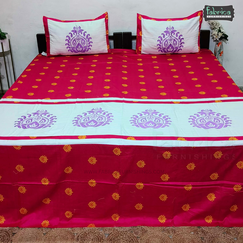 Fabby Royal Designer Embroidered king Size Bed Sheets