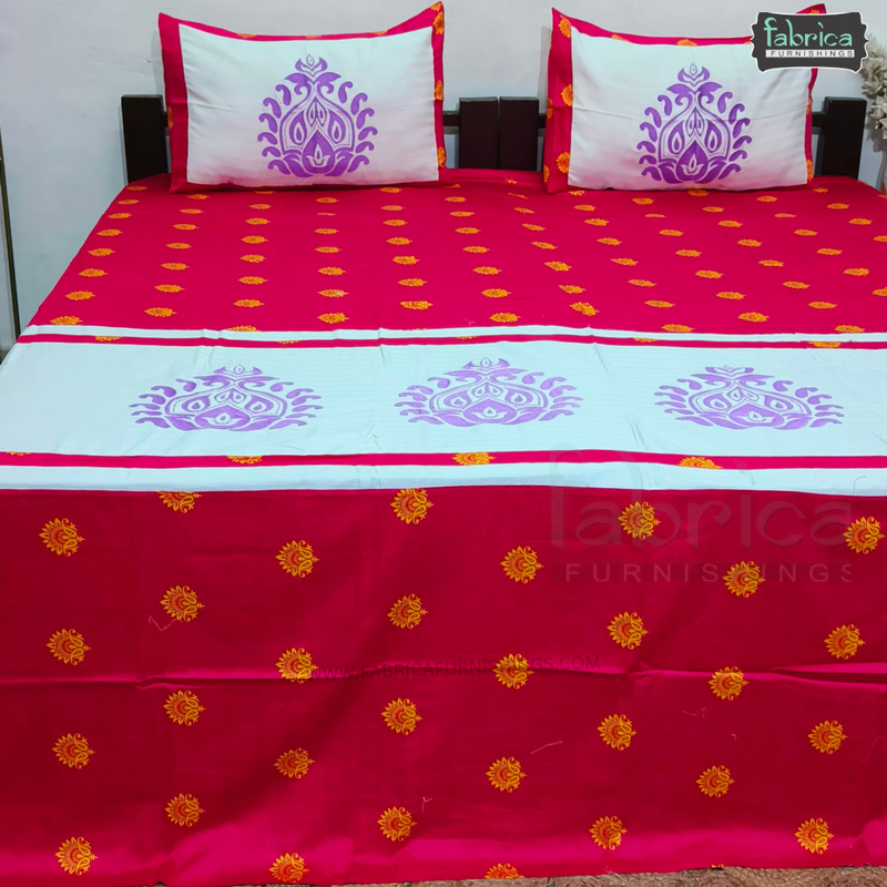 Fabby Royal Designer Embroidered king Size Bed Sheets