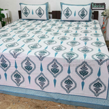 Ananta Printed Floral Pure Cotton King Size Bedsheet set