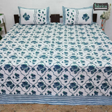 Ananta Printed Floral Pure Cotton King Size Bedsheet set