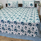 Ananta Printed Floral Pure Cotton King Size Bedsheet set