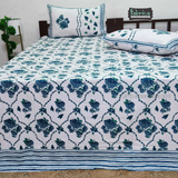 Ananta Printed Floral Pure Cotton King Size Bedsheet set