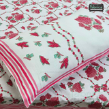 Ananta Printed Floral Pure Cotton King Size Bedsheet set