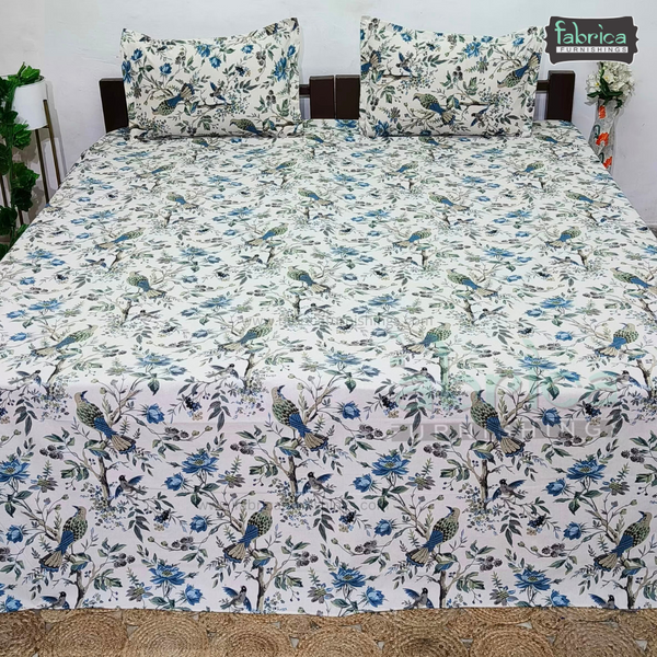 Anokhi Printed King Pure Cotton King Size Bedsheet Set