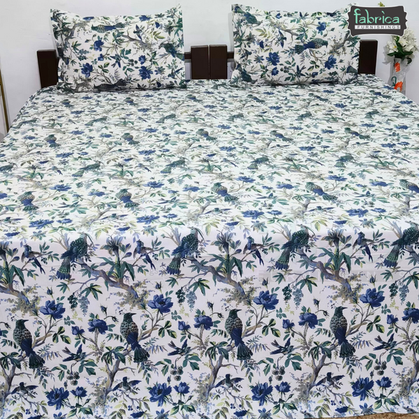 Anokhi Printed King Pure Cotton King Size Bedsheet Set