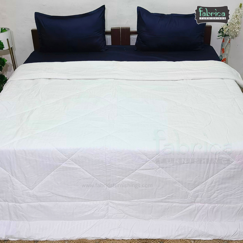 Solid Plain Pure Cotton King Size Reversible Comforter