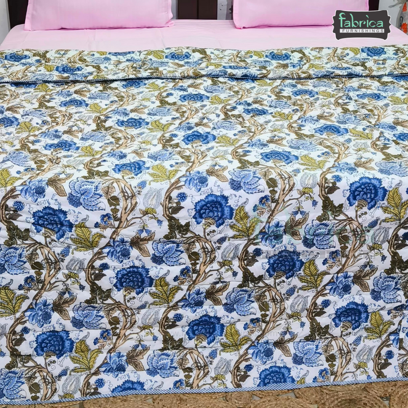 Handblock Printed Double Bed Pure Cotton Reversible Quilts