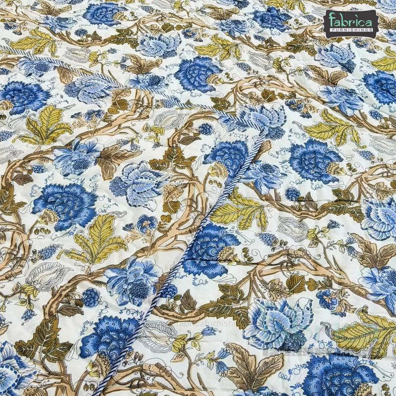 Handblock Printed Double Bed Pure Cotton Reversible Quilts