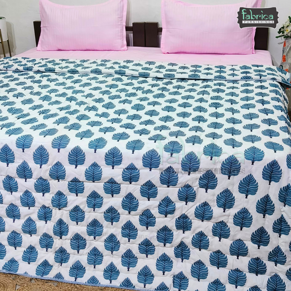 Handblock Printed Double Bed Pure Cotton Reversible Quilts