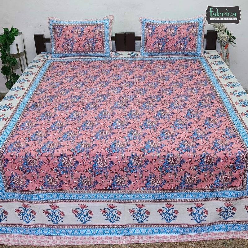 Lehariya Printed Double Bed Pure Cotton Bedsheet