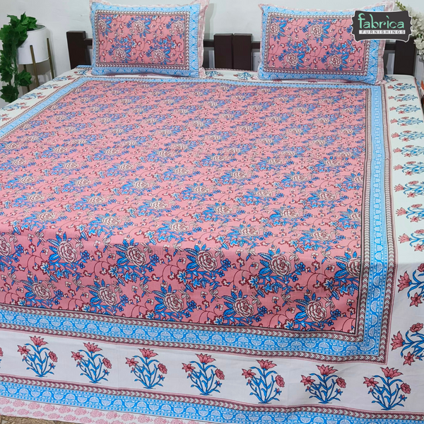 Lehariya Printed Double Bed Pure Cotton Bedsheet