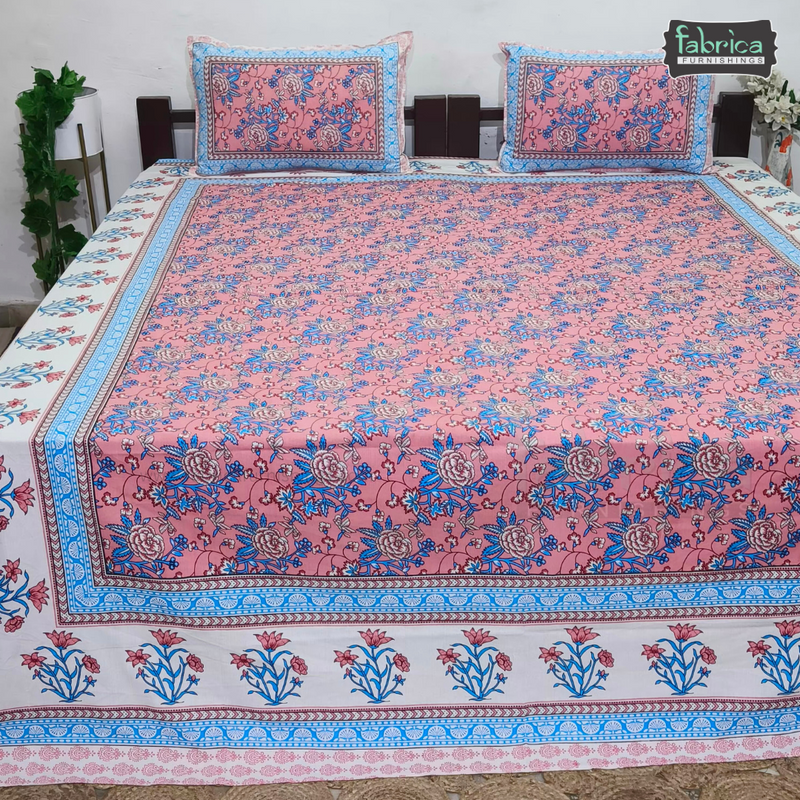 Lehariya Printed Double Bed Pure Cotton Bedsheet