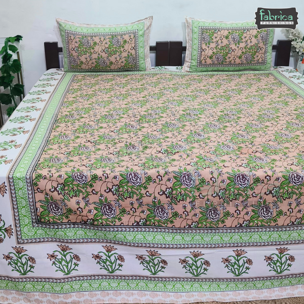 Lehariya Printed Double Bed Pure Cotton Bedsheet