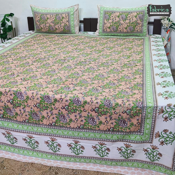 Lehariya Printed Double Bed Pure Cotton Bedsheet