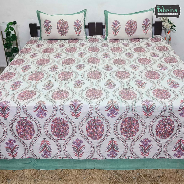 Lehariya Printed Double Bed Pure Cotton Bedsheet