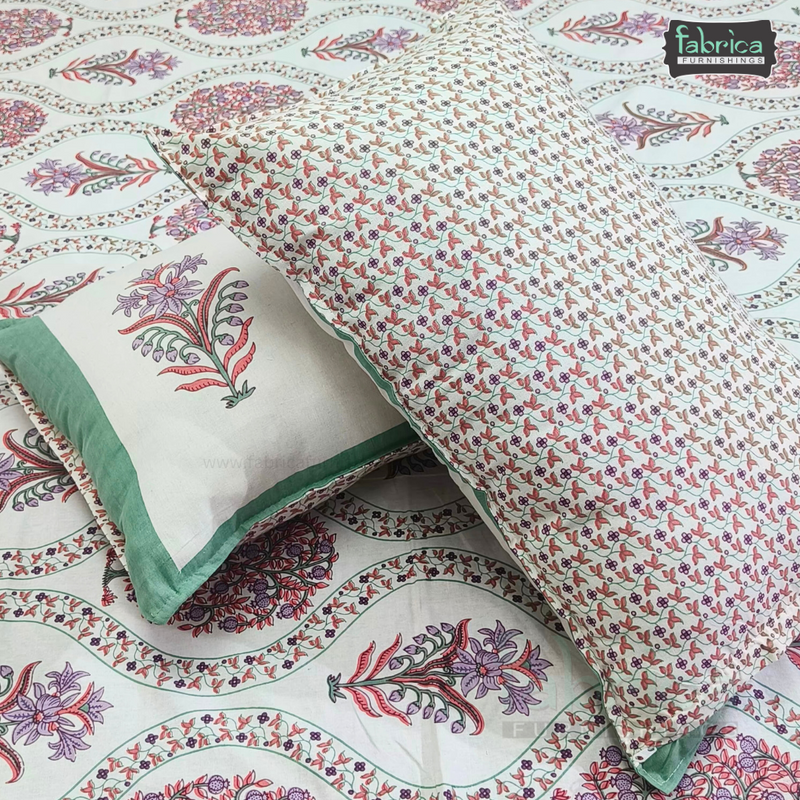 Lehariya Printed Double Bed Pure Cotton Bedsheet