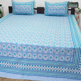 Lehariya Printed Double Bed Pure Cotton Bedsheet