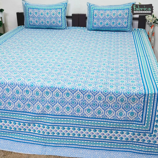 Lehariya Printed Double Bed Pure Cotton Bedsheet