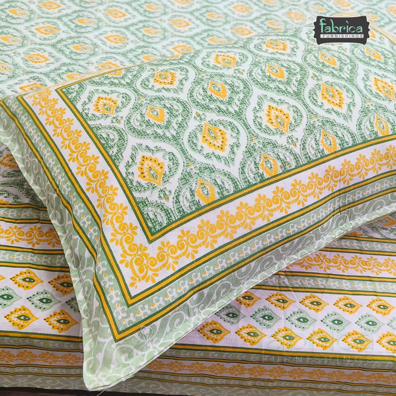 Lehariya Printed Double Bed Pure Cotton Bedsheet