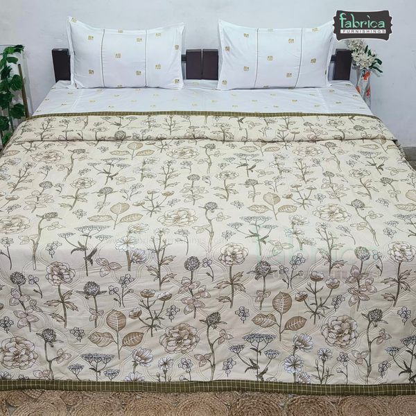 Floral Double Bed Printed Comforter(Quilt)