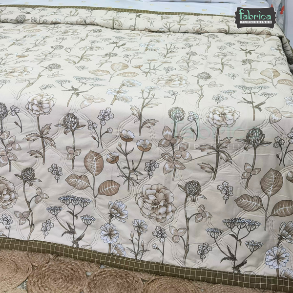 Floral Double Bed Printed Comforter(Quilt)