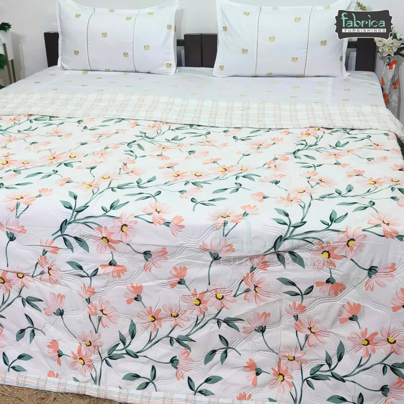 Floral Double Bed Printed Comforter(Quilt)