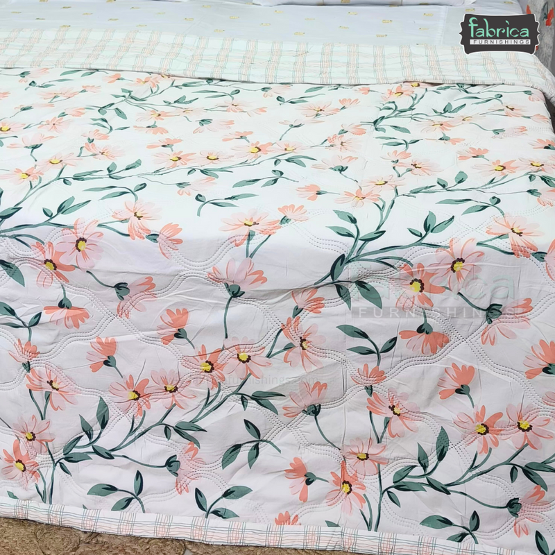 Floral Double Bed Printed Comforter(Quilt)