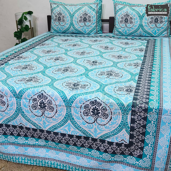 Gulbahar Single bed Pure Cotton Bedsheet with 2 pillow Covers