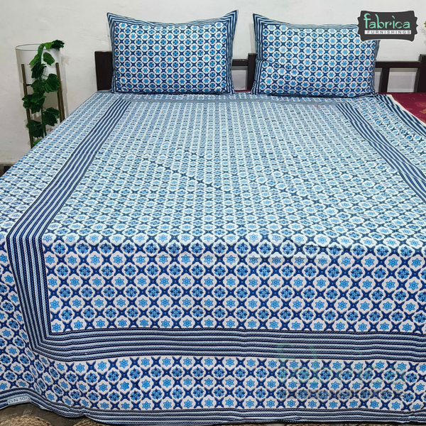 Gulbahar Single bed Pure Cotton Bedsheet with 2 pillow Covers