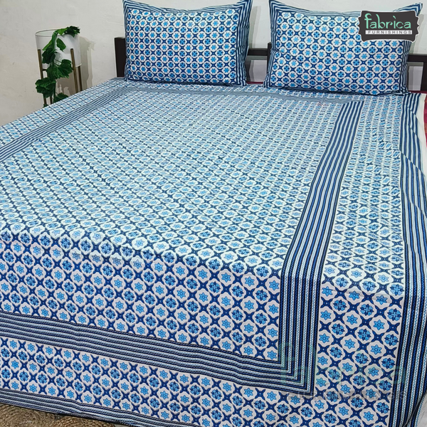 Gulbahar Single bed Pure Cotton Bedsheet with 2 pillow Covers