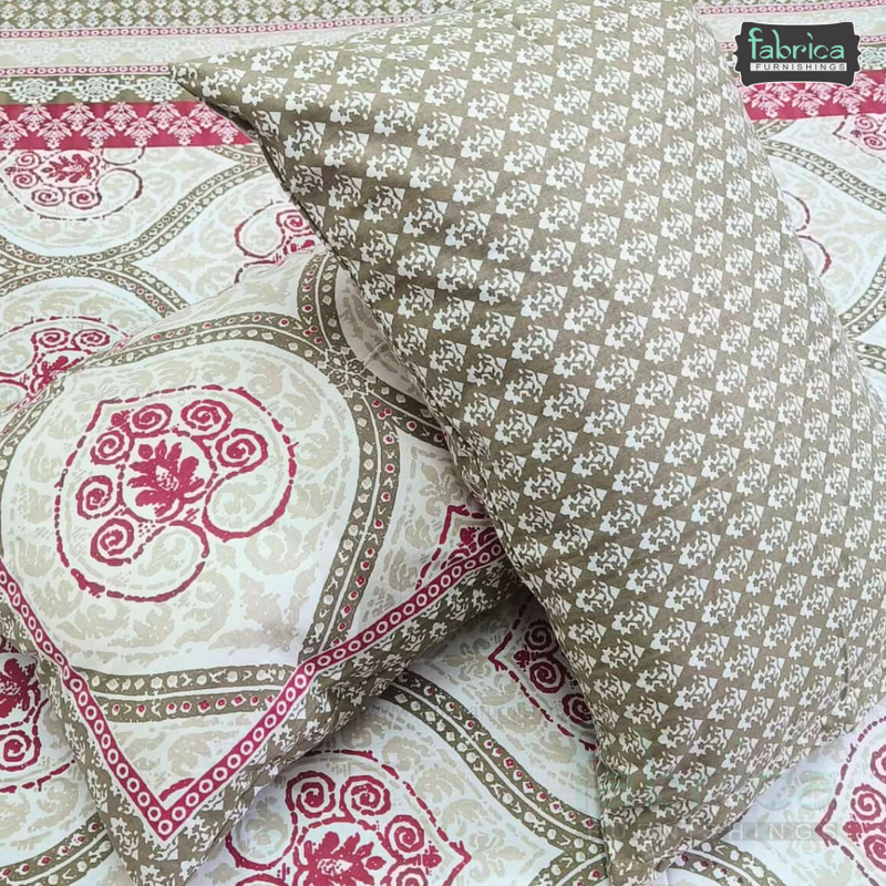 Gulbahar Single bed Pure Cotton Bedsheet with 2 pillow Covers