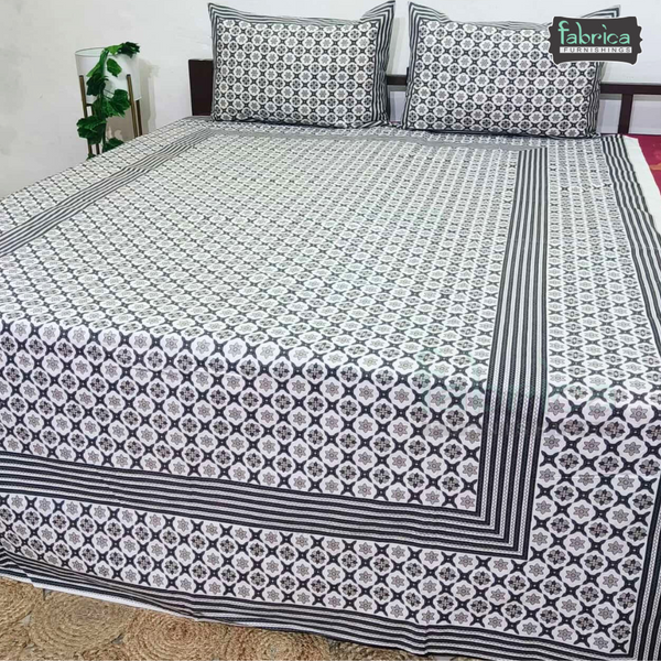 Gulbahar Single bed Pure Cotton Bedsheet with 2 pillow Covers