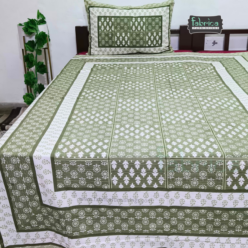 Rangbirangi Printed Single Bed Pure Cotton Bedsheet Set