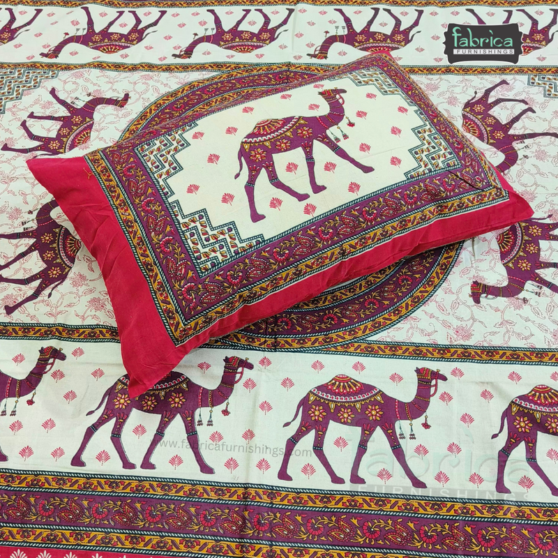 Rangbirangi Printed Single Bed Pure Cotton Bedsheet Set