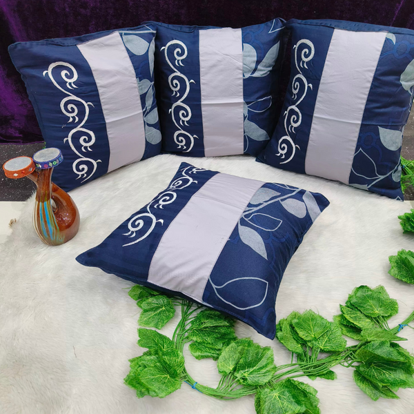 Mix & Match Pure Cotton  Embroidered Cushion Covers (Set of 4 Pcs )