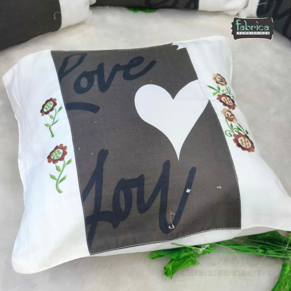 Mix & Match Pure Cotton  Embroidered Cushion Covers (Set of 5 Pcs )