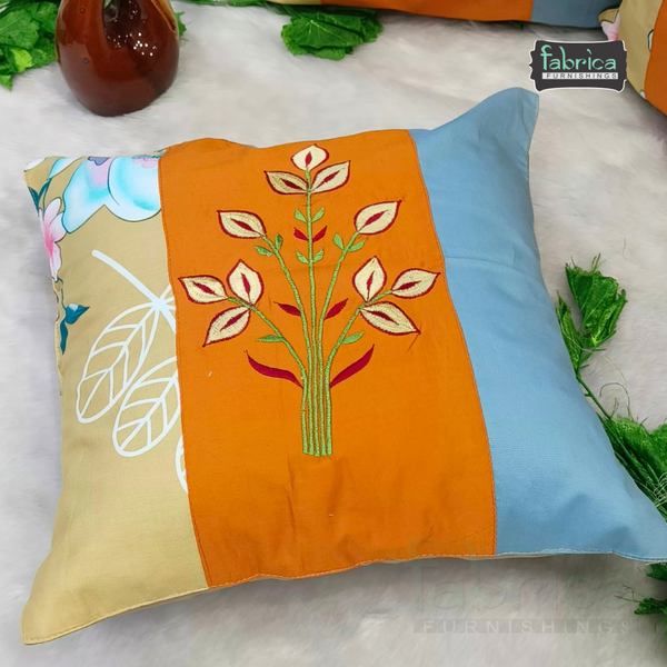 Mix & Match Pure Cotton  Embroidered Cushion Covers (Set of 3 Pcs )